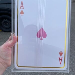 Giant Playing Cards with Gold and Red Accents
